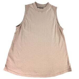 Eddie Bauer Mock Neck Sleeveless Tank Top Tan Women's Size M